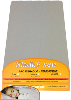 Nepropustné JERSEY prostěradlo s gumičkou šedá