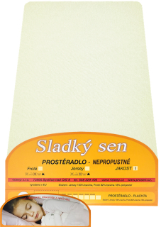 Nepropustné JERSEY prostěradlo s gumičkou smetanové