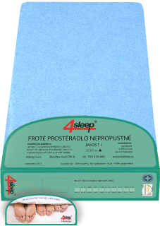 Nepropustné froté prostěradlo s gumičkou modrá