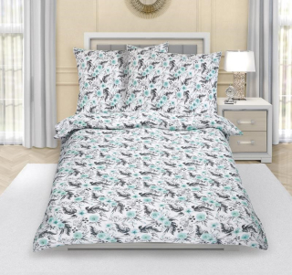 Povlečení flanelové mentolová růže