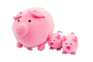 Polštářek mikrospandex prasátko a selátka 35 cm