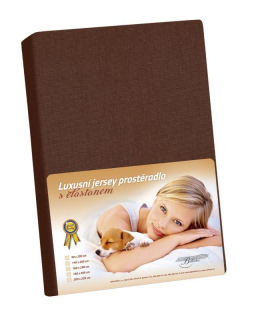 Prostěradlo Jersey s elastanem tmavě hnědá