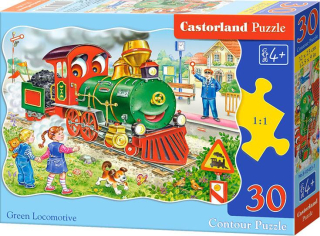 Puzzle Castorland 30 dílků - Zelená lokomotiva