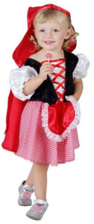 Šaty ČERVENÁ KARKULKA 2 vel. XS (92-104 cm) 3-4 let