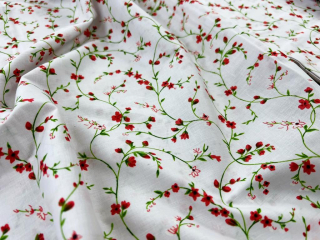 Bavlněné povlečení na 2 postele Červené kvítí
