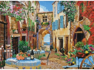 Malování podle čísel 40x32cm - Francouzská vesnice