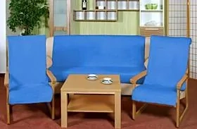 Souprava Korall micro 3+1+1 modrá 1 x 150x200 cm + 2 x 65x150 cm