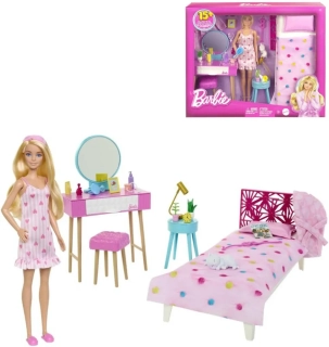 Ložnice herní set panenka Barbie s doplňky