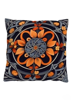 Povlak na polštář 40x40 na zip velur - Květinová mandala