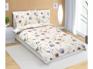 Povlečení flanelové Makovice modrá, růžová, béžová