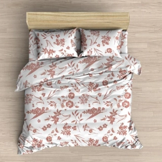 Flanelové povlečení Flora Terakota negativ