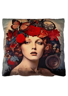 Povlak na polštář 40x40 na zip velur - Obraz Alfons Mucha