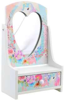 Šperkovnice srdíčko bílá se zrcátkem