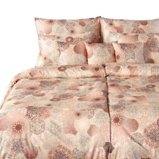 Povlečení satén GEON Mandaly hnědé 