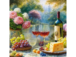 Puzzle 1000 dílků, Cherry Pazzi, Vinné zátiší s hrozny