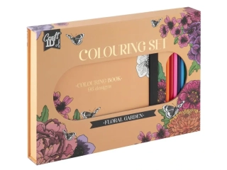 Omalovánková kniha s pastelkami - květinová zahrada