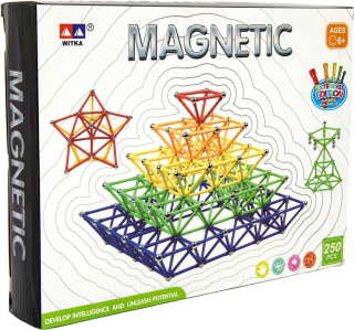 Stavebnice magnetická 250 dílků skládačka plast/kov 