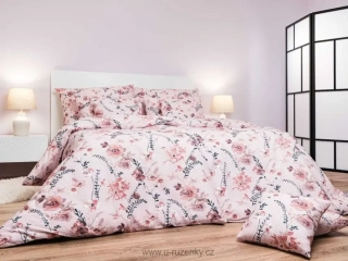 Povlečení krep Kvítí na pudrovém 