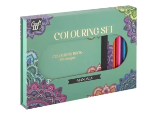 Omalovánková kniha s pastelkami - mandala