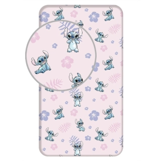 Prostěradlo Lilo and Stitch Pink 90x200x25 cm