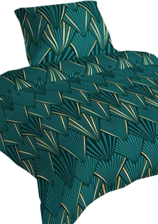 Bavlněné saténové povlečení - Šupiny zelené 
