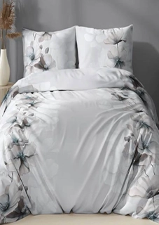 Flanelové povlečení - Šípková růže na šedém