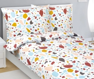 Povlečení flanelové Modrá,Cihlová,Bílá