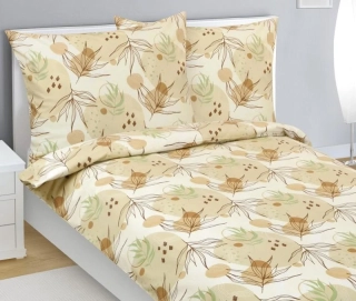 Povlečení flanelové Béžová,Zelená,Hnědá prodloužené