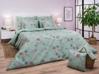 Povlečení krep Klaudie zelená prodloužené