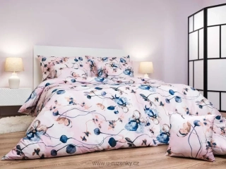 Povlečení krep Bloom elegance pudrová prodloužené