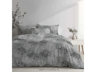 Ložní povlečení krepové větvičky šedé prodloužené