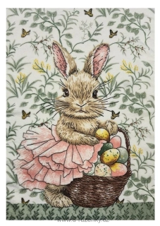 Velikonoční utěrka 40x60cm mikrovlákno - Zajíček v sukničce