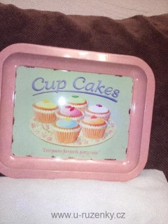 Podnos plechový Cup cakes 21x 16 cm