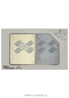 Dárkové balení osušek Wenus II - Vlnky krémovošedé 4