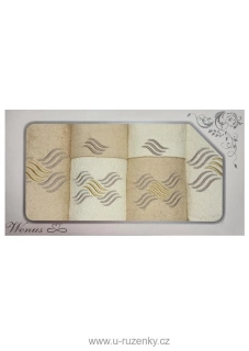 Dárkové balení ručníků a osušek Wenus VI - Vlnky béžovokrémové 11