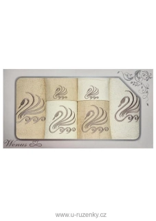 Dárkové balení ručníků a osušek Wenus VI - Labutě béžovokrémové 6