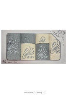 Dárkové balení ručníků a osušek Wenus VI - Labutě šedokrémové 8
