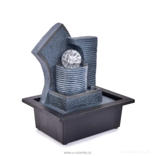 26,5 cm pokojová fontána s rotující zenovou koulí & LED osvětlením