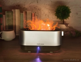 AROMIQA FLAME | sonický aroma difuzér | efekt plamene & měnící LED osvětlení | časovač 2–6 h