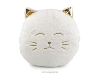 Dekorační polštář plyšový kočka Ø35 cm