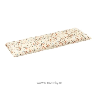 Sedák na lavici prošívaný Lísteček hnědá, béžová 40x120 cm