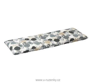Sedák na lavici prošívaný Koule šedá, bílá 40x150 cm