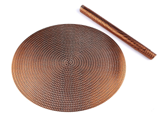 Metalické prostírání mat Ø38 cm 2 kusy