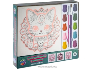 Akvarelové obrázky Kawaii,3ks - zvířata