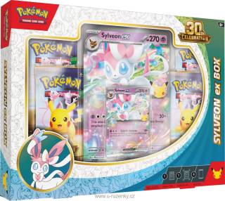 Pokémon TCG: 30th Celebration Sylveon Ex Box set 4x booster s doplňky