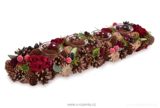 LESNÍ ADVENT | přírodní adventní svícen na 4 svíčky | 50 cm