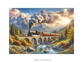 Puzzle 300d. Cherry Pazzi - Trough the Highlands (Parní lokomotiva)