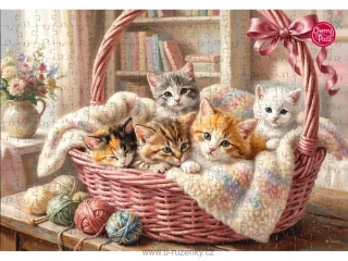 Puzzle 300d. Cherry Pazzi - Basket Full of Love (Koťata v košíku)