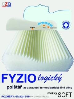 Anatomický polštář 67x42/ 12/10 - FYZIO logický Soft