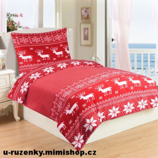 Vánoční povlečení mikroflanel Sob red